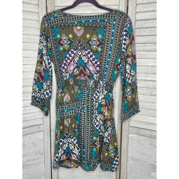 World Market Dress Geometric Aztec Pattern Long Sleeve Size Small/Medium - Picture 6 of 7